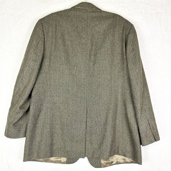 Brooks Brothers Vintage Silk Wool Herringbone Tweed Blazer Sport Coat Size 46 R - Picture 2 of 7